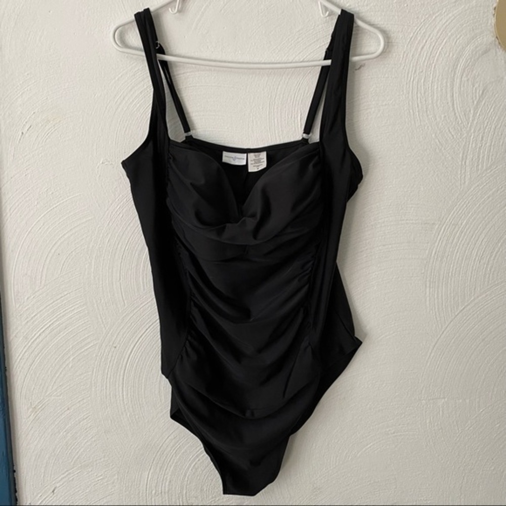 Jaclyn Smith Plus Size 20 One Piece Black Swim Suit